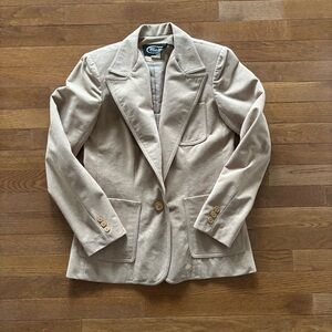 Vintage Frank Lee Tan Faux Suede Classic Fit Blazer